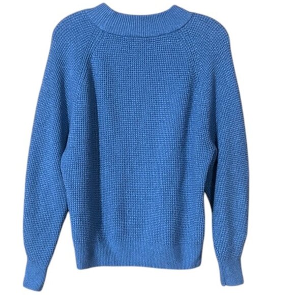 GAP Blue Shaker Knit Sweater Raglan Sleeve Size Large - Picture 4 of 8